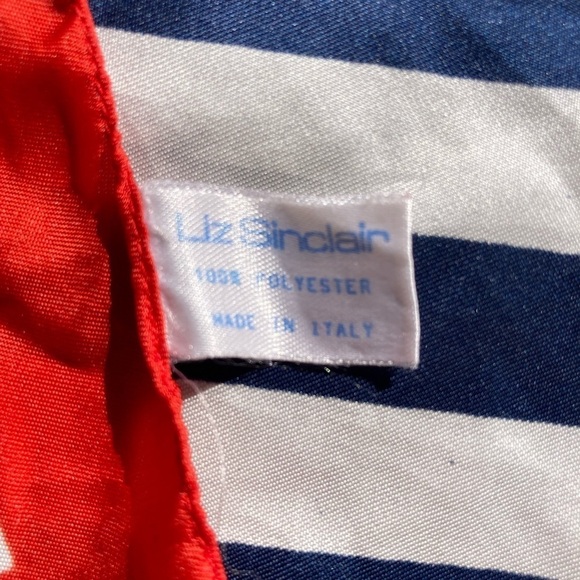 Liz Sinclair Red White Blue Rope Lasso Handkerchief One Size Made in Italy Light - Picture 4 of 10